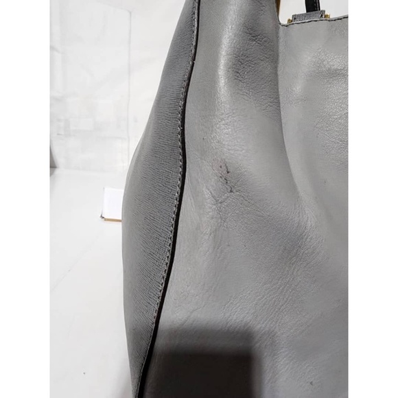 Authentic Fendi 2Jours Leather Shoulder Bag Grey - Picture 7 of 16